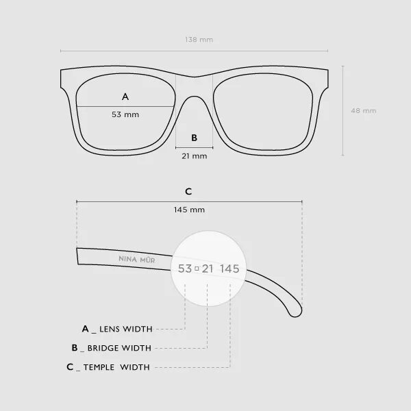 Guide glasses. Glass size. sunglasses sizes. sizing for glasses.