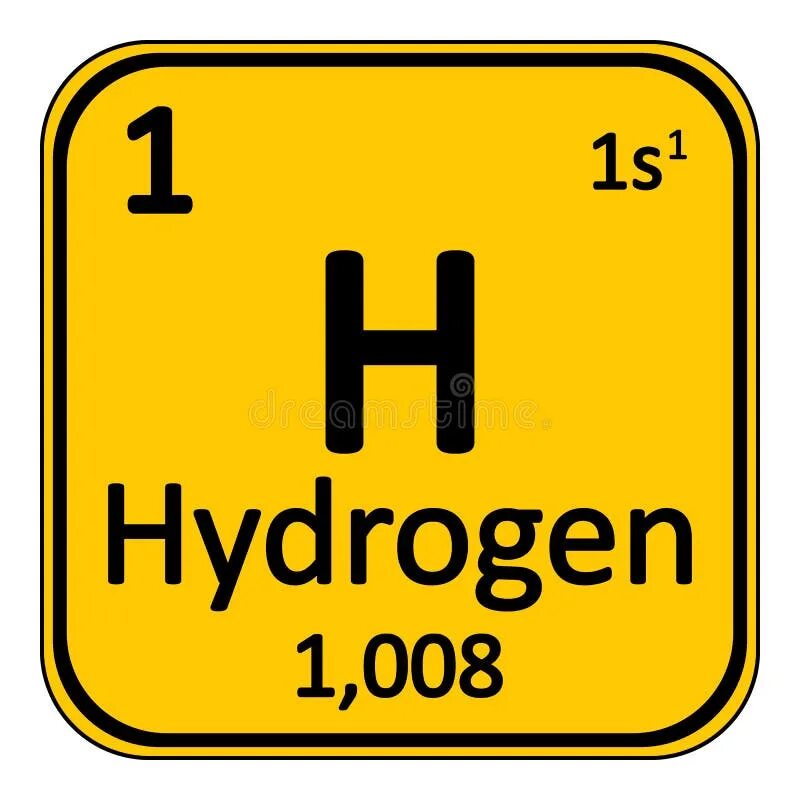 Periodic Table Element Hydrogen Icon. Stock Illustration - Illustration of elect