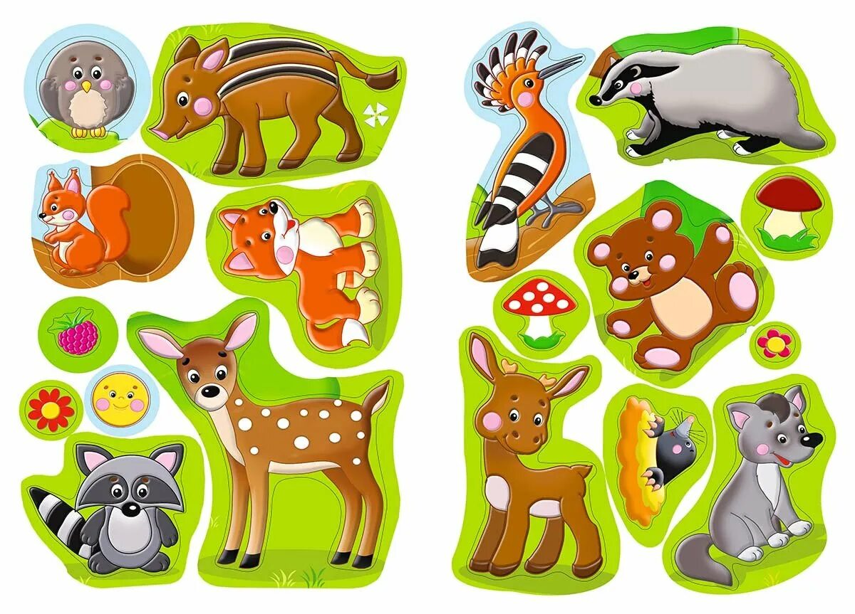 Животные (с наклейками)_. Наклейка "детские". Лесные животные для детей. Наклейки для детей.