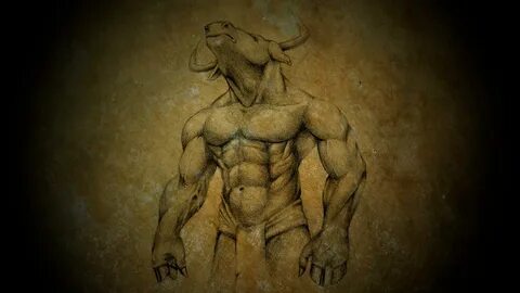 Чудовище с телом быка и головой человека