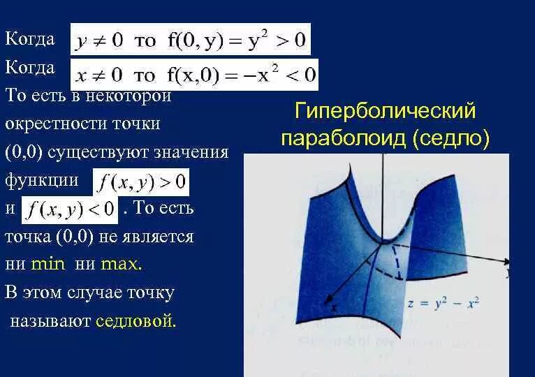 Точки экстремума нескольких переменных. Точки экстремума нескольких переменных