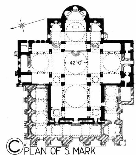 Mark plan. План собора Сан-Марко, 11в.