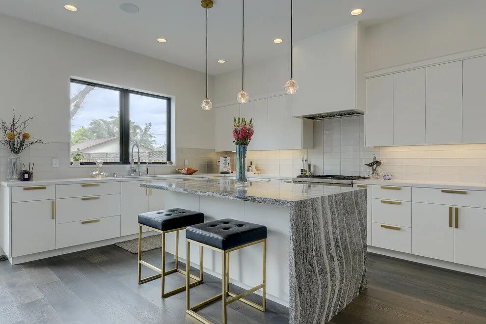Waterfall Countertop Design Ideas, Pictures, Remodel and Decor Mid century moder