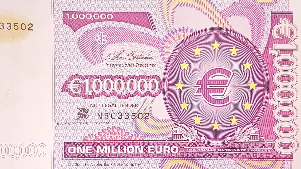 Миллион евро в рублях на сегодня. 1000000 Евро купюра. 1 Миллион евро купюра. Миллион евро одной купюрой. Банкнота 1 000 евро.
