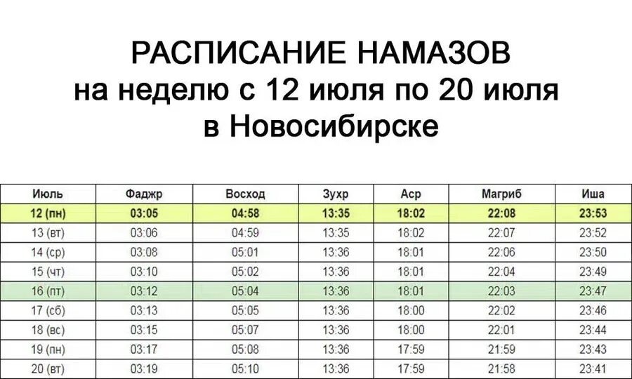 Календарь намаза. Время намаза в Новосибирске 2022 июль. Расписание намаза. Время намаза июль.