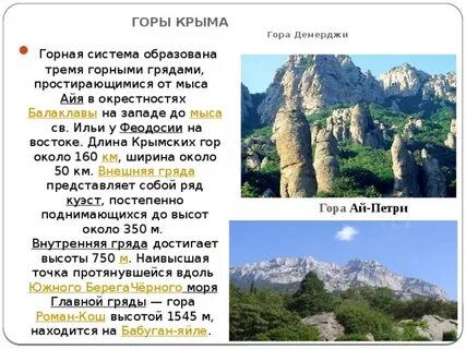 Названия крымских гор