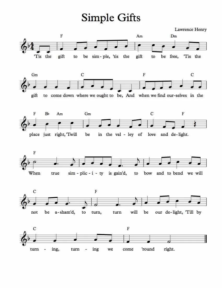 Simple is not easy. Simple the best ноты. the gift ноты. simple в партитуре. simple gifts piano.