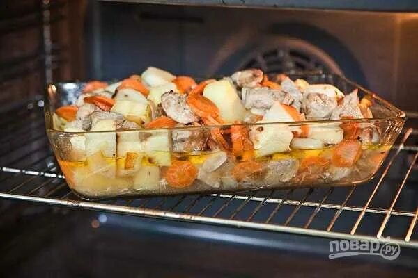 Запеченное мясо с картошкой пошаговый рецепт с фото на Повар.ру