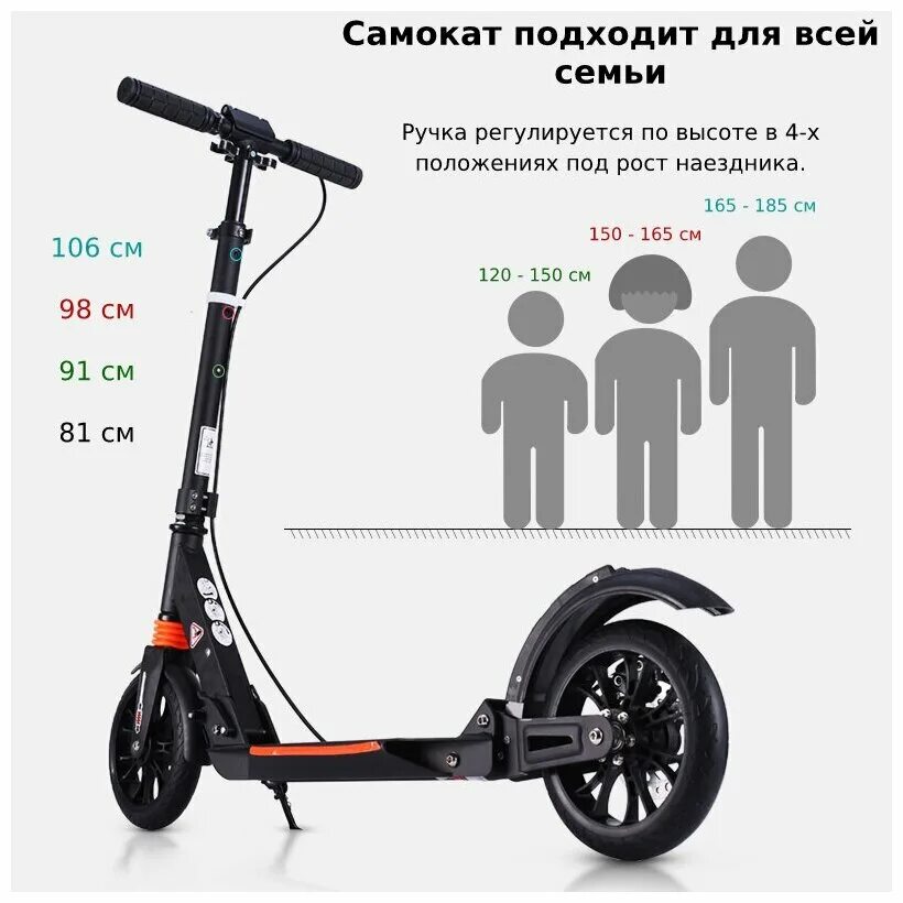 Высота самоката по росту ребенка. Scooter Urban SR 2-019. Самокат Urban Scooter SR-2-019 С задним дисковым тормозом. Urban Scooter sr2-. Urban Scooter с ручным дисковым тормозом.