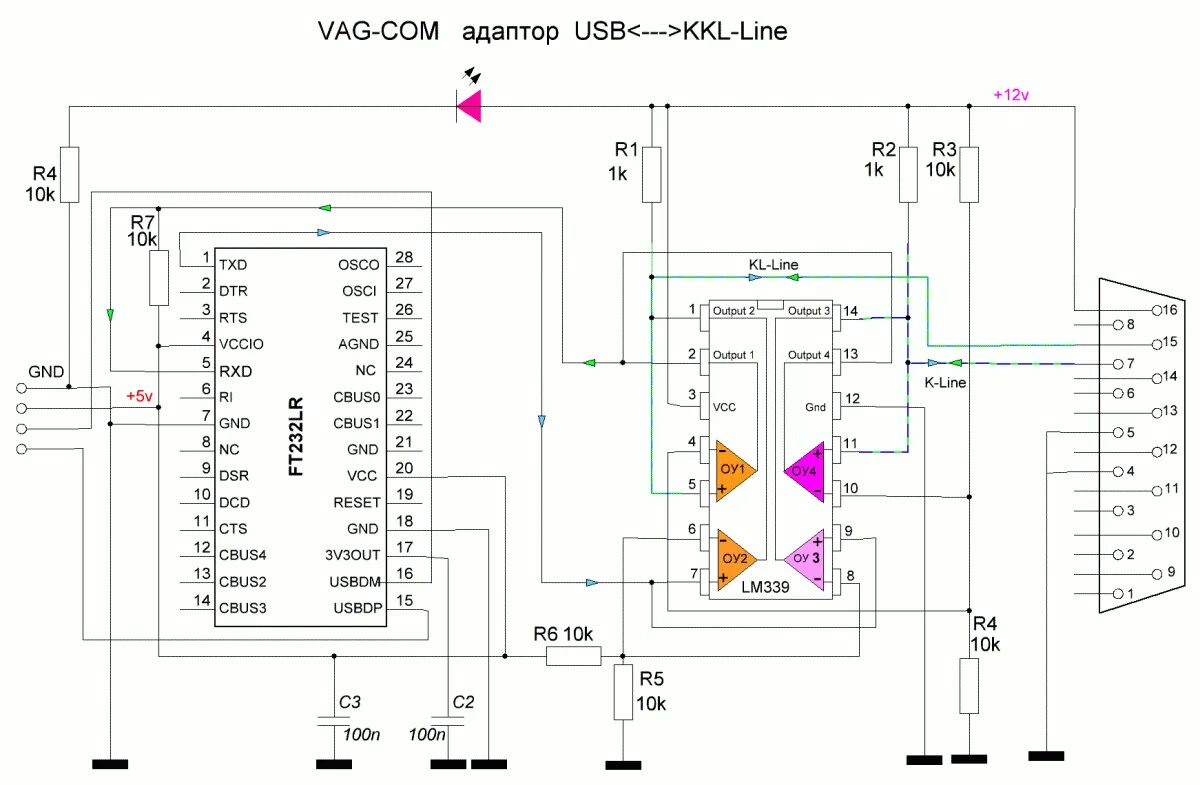 18 f lm. VAG com 409.1 схема адаптера. Схема k-line адаптера KKL VAG-com 409.1. Схема адаптера VAG com 409.1 KKL USB. VAG-K+can схема.