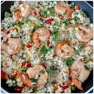 Креветки с рисом и овощами