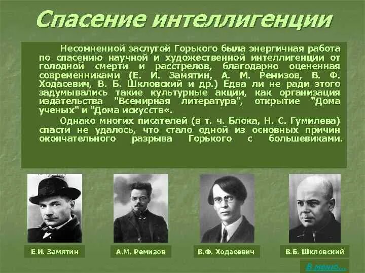 Список интеллигенции. Интеллигенция. современники горького. ленин горькому об интеллигенции.
