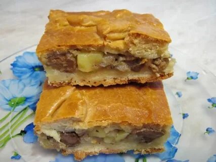 Пирог с печенью и картошкой в духовке