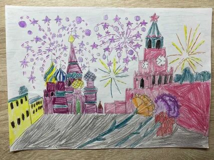 Рисование старшая группа салют победы над городом