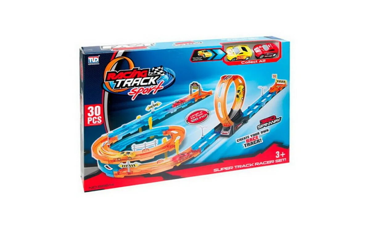 Трек TENGLEADER track Racing 68803. Трек Орбита с машинками 47х9.5х37. Track super track Racing item no.925a track Size: 700 см. Инерционный трек для машинок. Super track