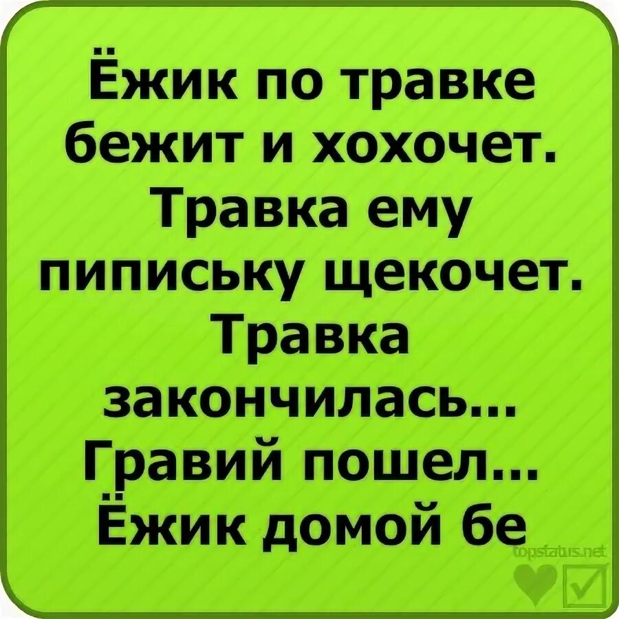 Кончилась травка гравий пошел ежик домой. Ёжик по травке бежит и хохочет. стих ёжик по травке бежит и хохочет. ёжик бежит по траве и хохочет ежику травка. стих про ёжика и травку.