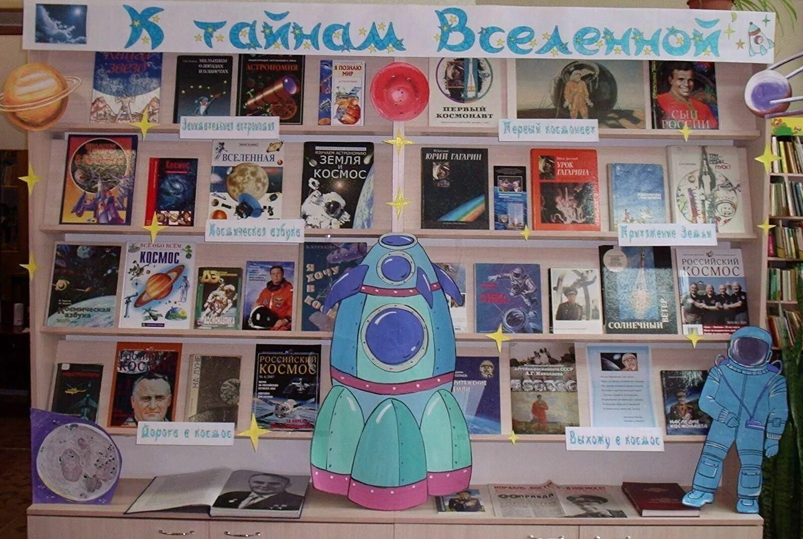 Выставка о космосе в библиотеке. Выставка ко Дню космонавтики. Книжная выставка о космосе. Книжная выставка ко Дню космонавтики в библиотеке. День космонавтики мероприятия в библиотеке.