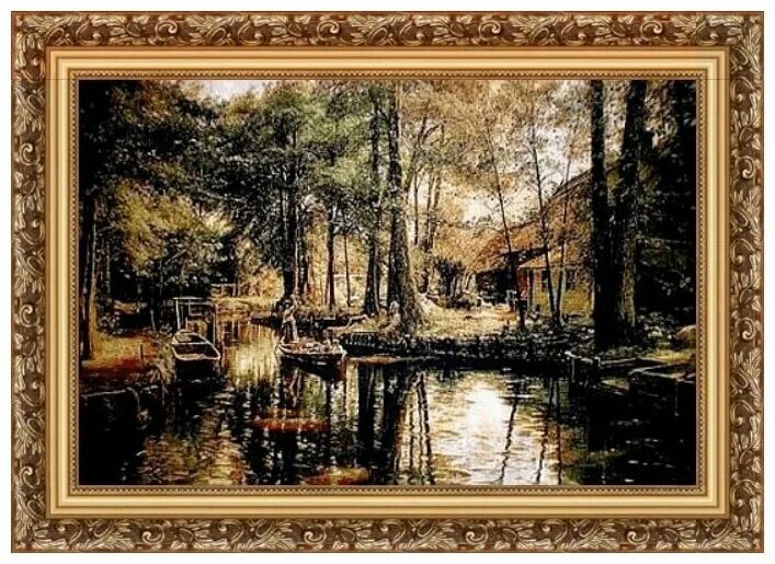 диамонд пайнтинг пейзаж алмазная живопись. картина тихий уголок. гобеленовое панно "изумрудная заводь". родные места. картина тихий уголок кто художник.