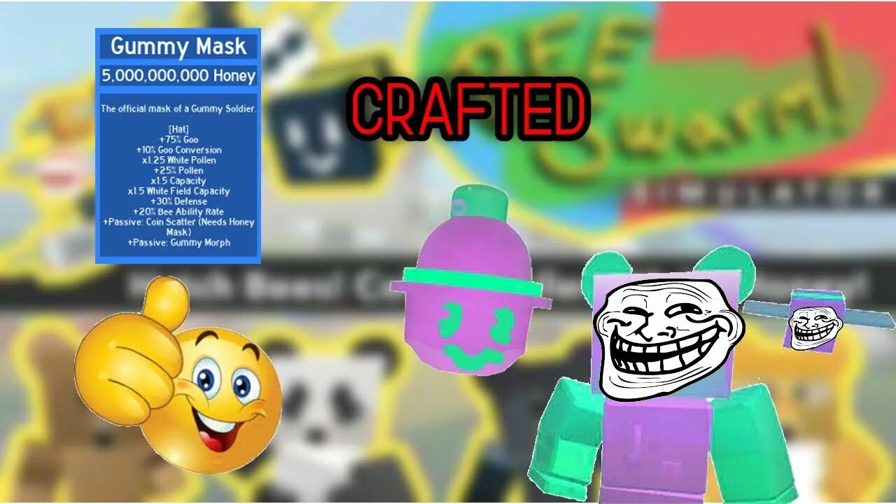 Крафт гамми маски. Гамми маска bee swarm simulator. Гамми маска в bee swarm. Gummy mask. Пчеловод роблокс гамми маска.