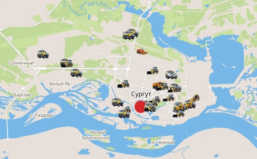 Карта работы коммунальной техники. Сургут на карте. Карта Сургута с улицами. Карта Сургута с улицами и домами. Интерактивная карта.
