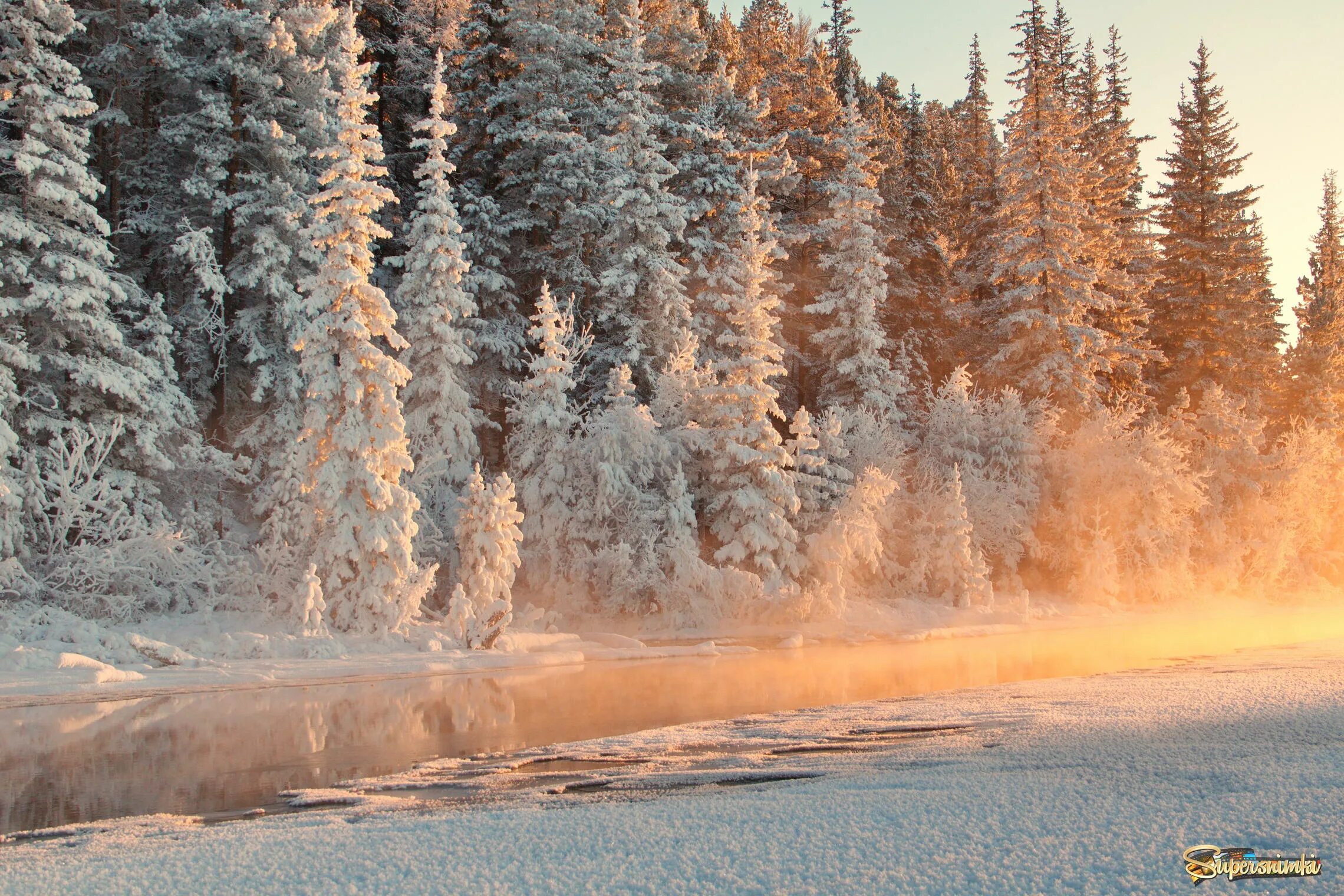 Сильный утренний мороз. Сибирь зимой. Пейзажи Сибири. Зима в лесу. Зимняя Тайга.