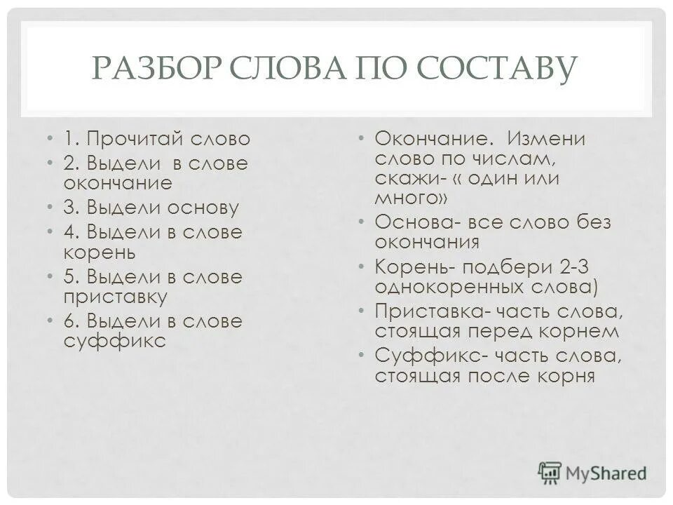 Объяснить разбирать