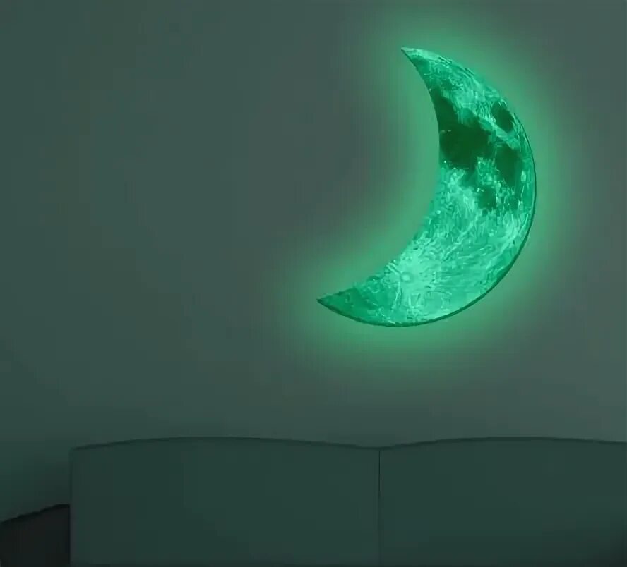 Details about WALL Decor Home Moon Glow in the dark Point Decal Sticker 3D Art M