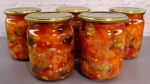 Рагу из баклажанов и кабачков на зиму