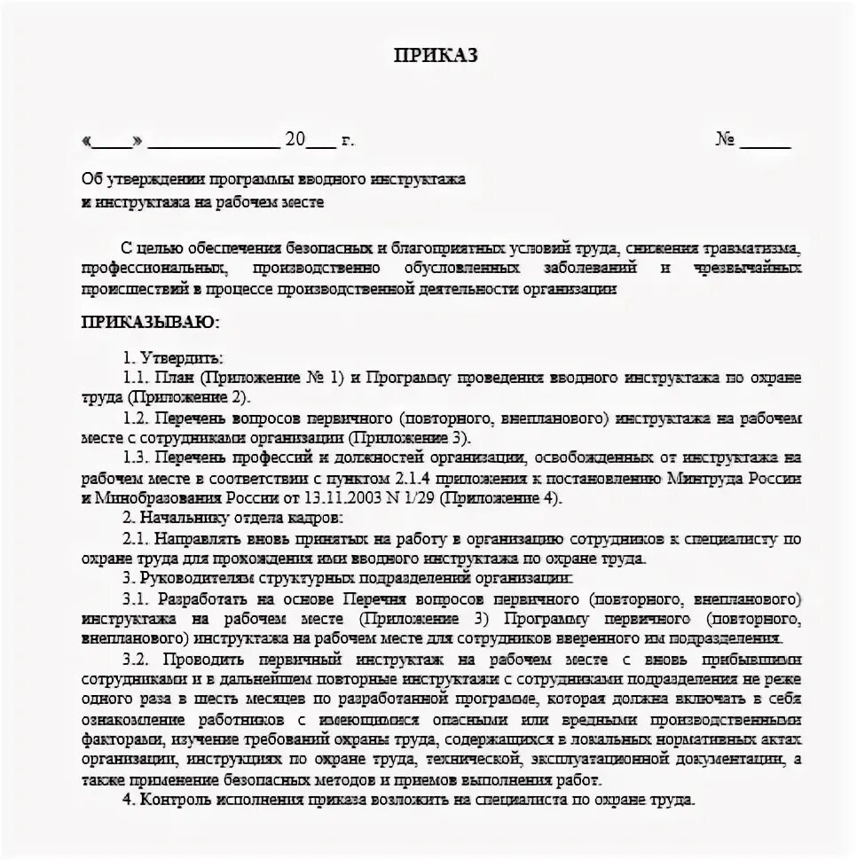 Приказ организации обучения и инструктажей. Приказ о проведении первичного инструктажа на рабочем месте в ДОУ. Приказ на вводный инструктаж по охране труда. Приказ о целевом инструктаже по пожарной безопасности. Приказ о проведении инструктажа по технике безопасности.