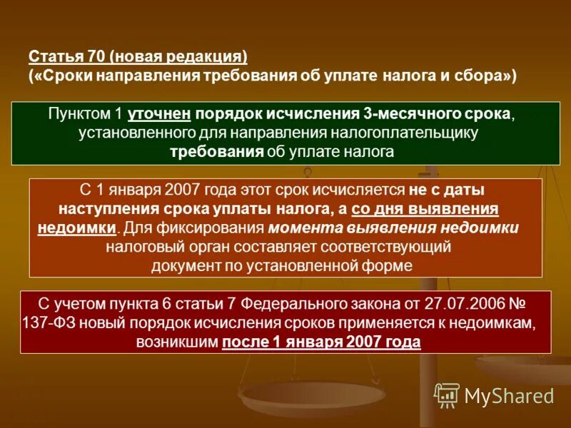 Изменение обязанности по уплате налога. Требование по уплате налогов и сборов. НК РФ устанавливает порядок исчисления и уплаты. Требование об уплате налога. Направление требования об уплате налога.