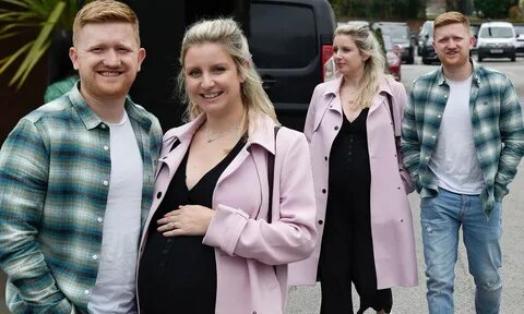 Coronation Streets Sam Aston wife Briony cradles her blossoming baby bump D...