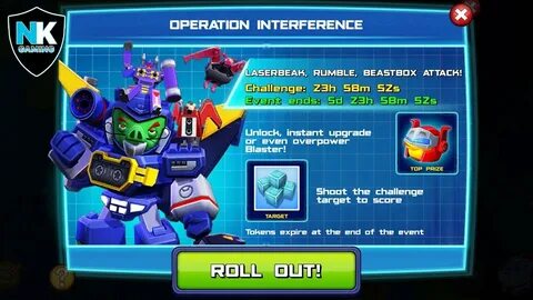 Angry birds transformers menu