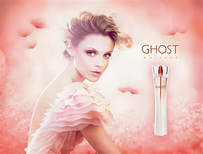Ghost mark. Туалетная вода ghost whisper. светлая реклама. шаблон женская туалетная вода. туалетная вода ghost whisper blush.