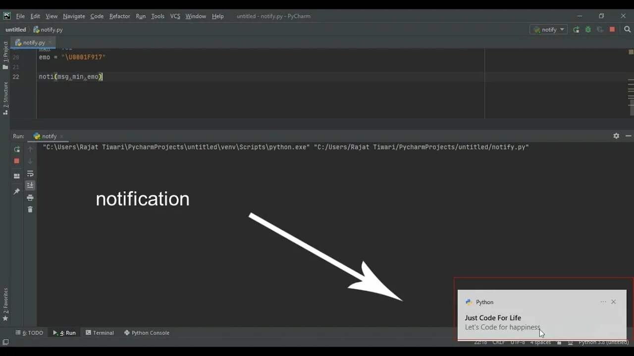 Notifications python. Just python. python уведомление на телефон. desktop dancing using python.