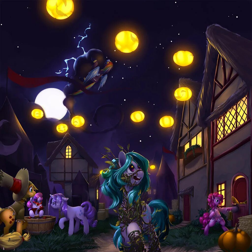 MLP ночь кошмаров Art. My little Pony ночь кошмаров. MLP Эпплджек ночь кошмаров. My little Pony Nightmare Night Pony