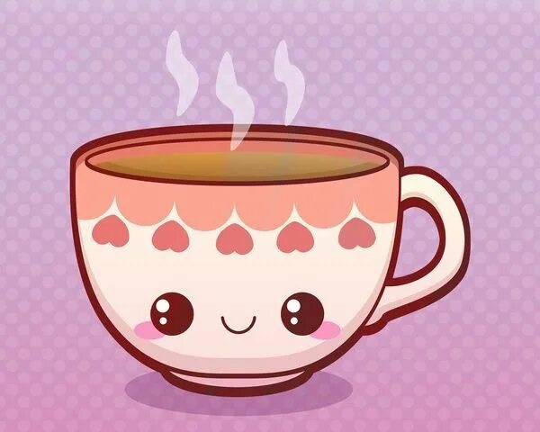 картинки для срисовки прикольные. кавайный чай. милые рисунки. арт кружки чая. милое чаепитие.