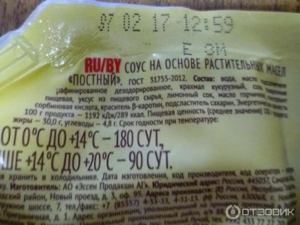 Содержание углеводов в майонезе