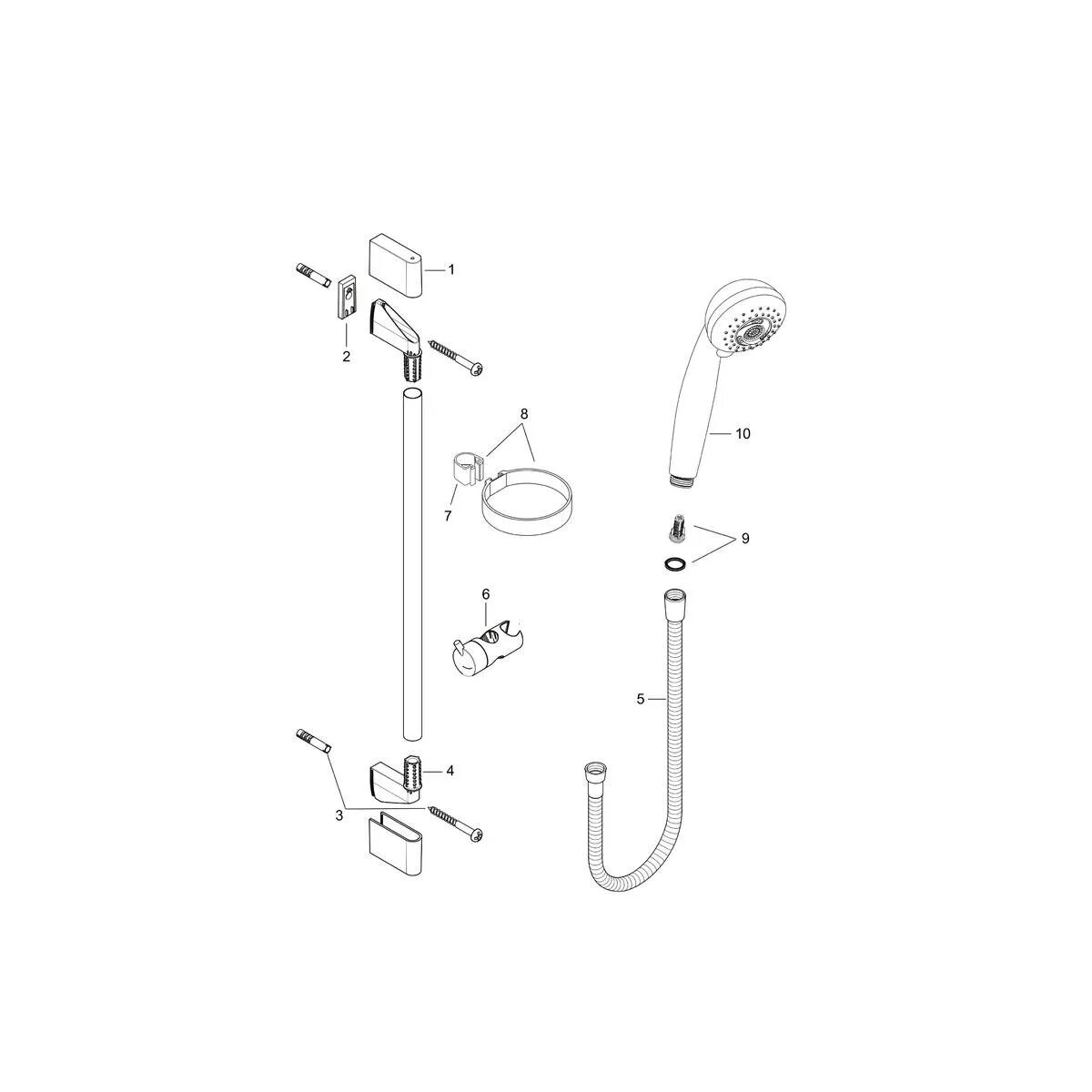 Высота штанги душа. Crometta 100 Shower Set Multi. Hansgrohe Crometta штанга. 27767000 Grohe.