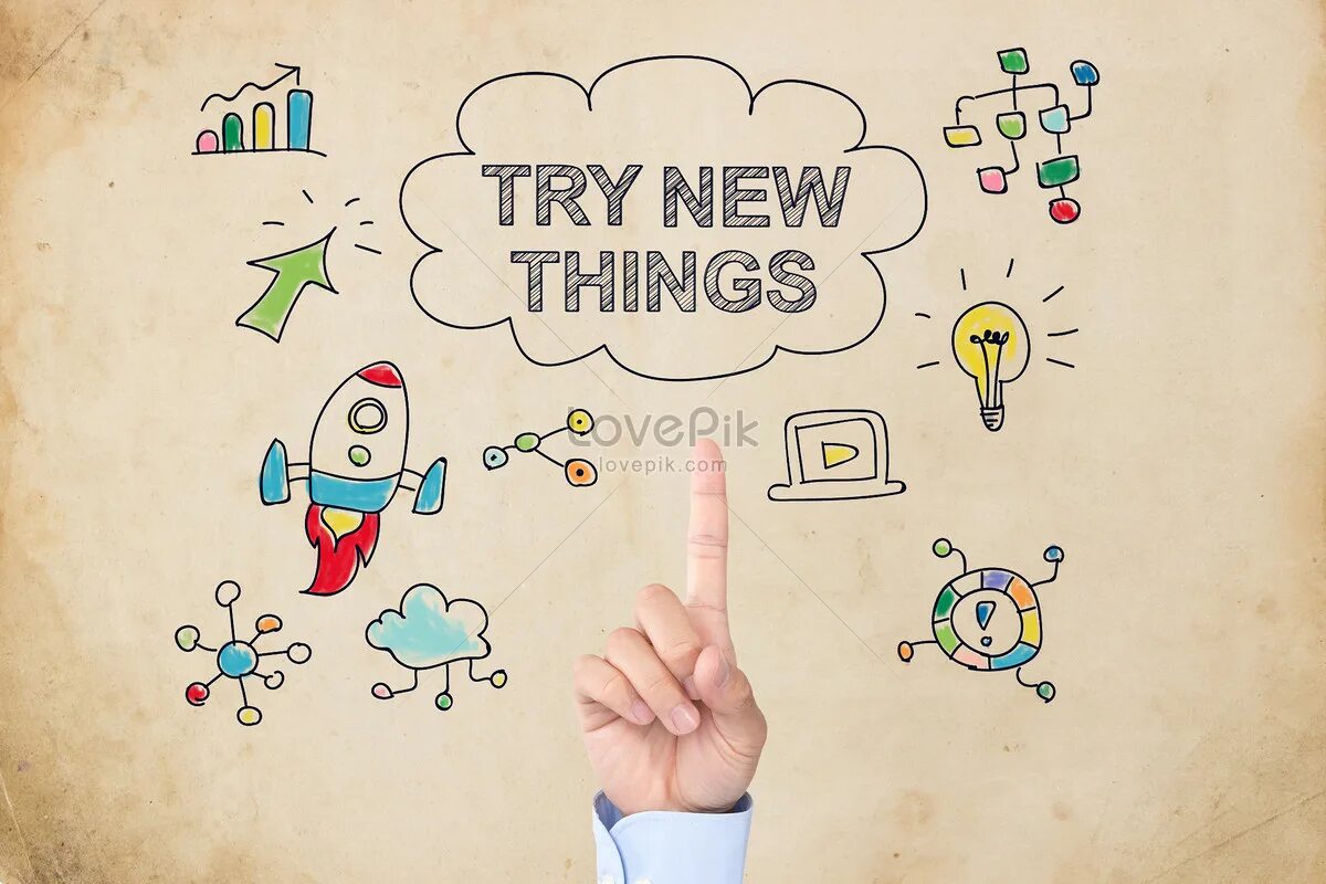 Trying something new. Trying new things. try new. стартап на английском. not learning new things.