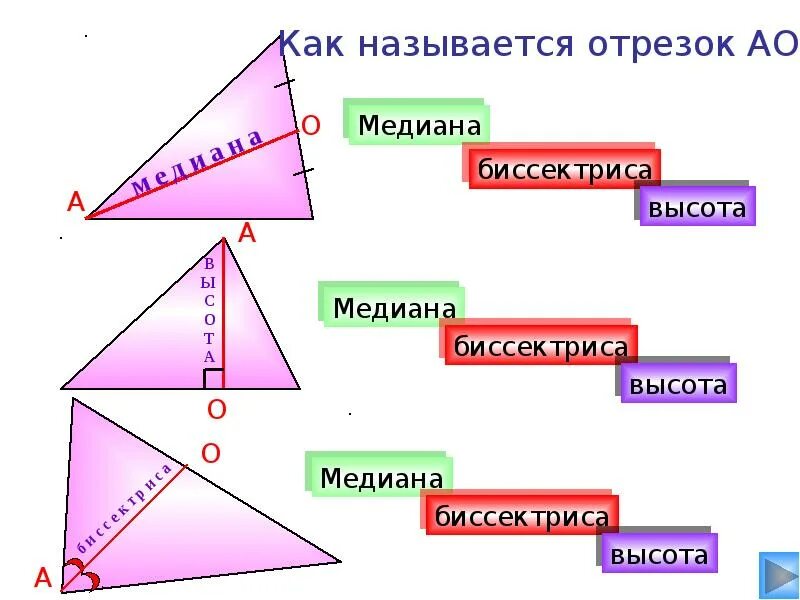 Треугольник биссектриса медиана высота рисунок