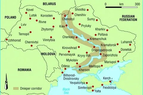 Днепров на карте украины
