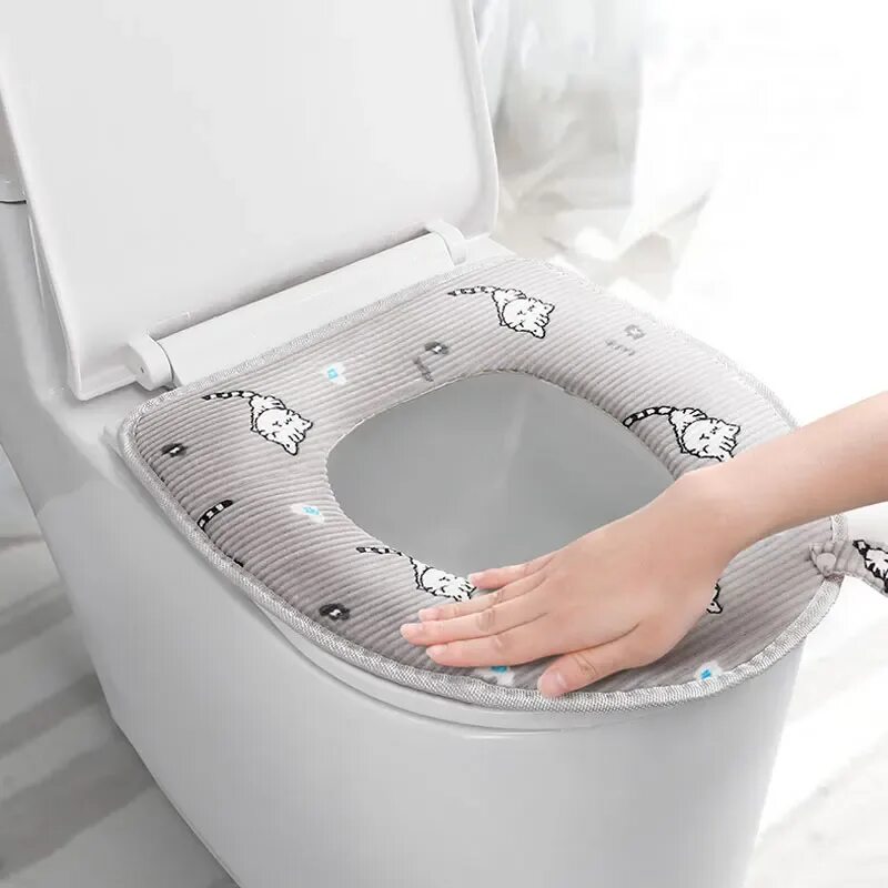 Чехол унитаза Toilet Seat. Накладка на унитаз Toilet Seat Cover. Теплая сидушка на унитаз. Мягкая моющаяся сидушка на унитаз. Накладка на сиденье унитаза