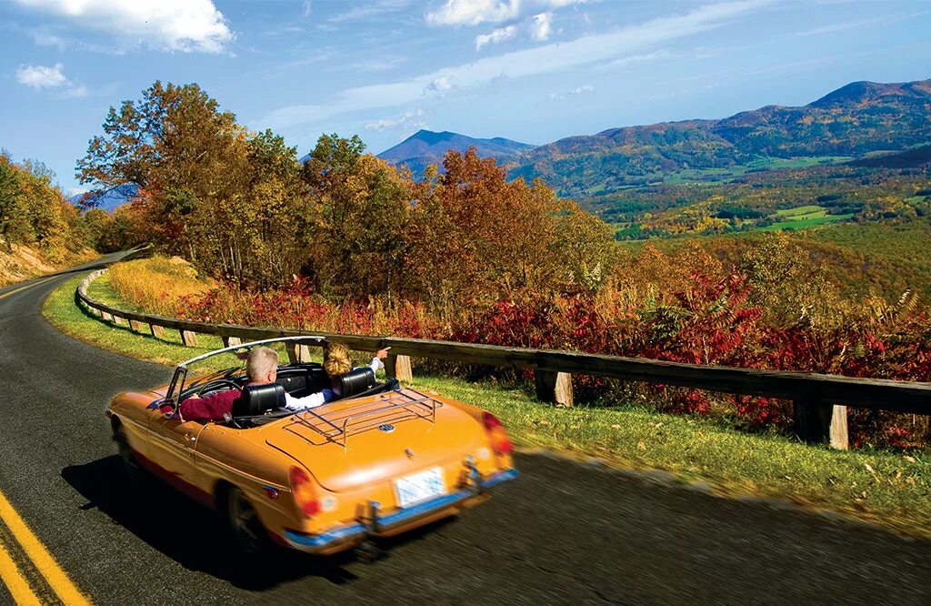 Блу Ридж. Живописное шоссе Блу-Ридж-Парквэй. Blue Ridge Parkway. Оранжевый Ридж.