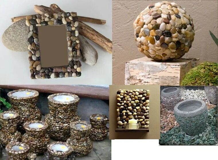 Из этого материала можно изготовить. Декор из речных камней. Дизайнерские поделки. Изделия из гальки. Декор из морских камней.