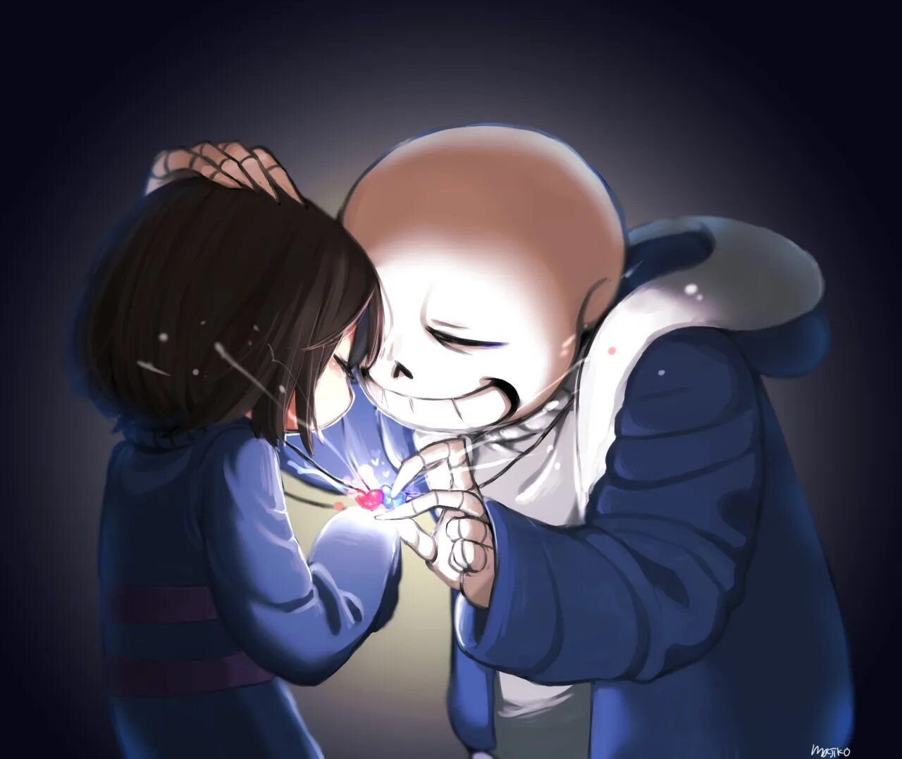 Санс и Фриск. Фриск андертейл. Санс x Фриск. Франс Undertale.