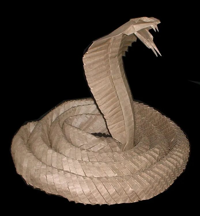 Рональд Кох оригами. Оригами Кобра. Кобра поделка. Бумажная змея