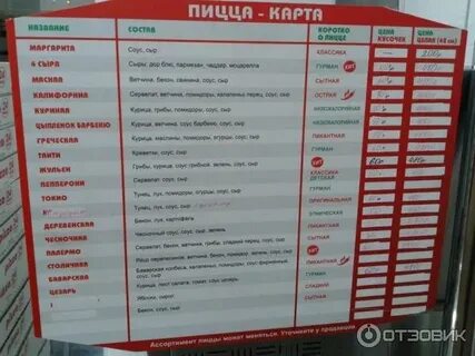 Pizza express 24 меню