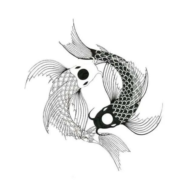 Знак двух рыб. Китайские рыбки Инь Янь. Тату рыбы Инь Янь. Рыбки кои Инь Янь. Тату рыбки Инь Янь.