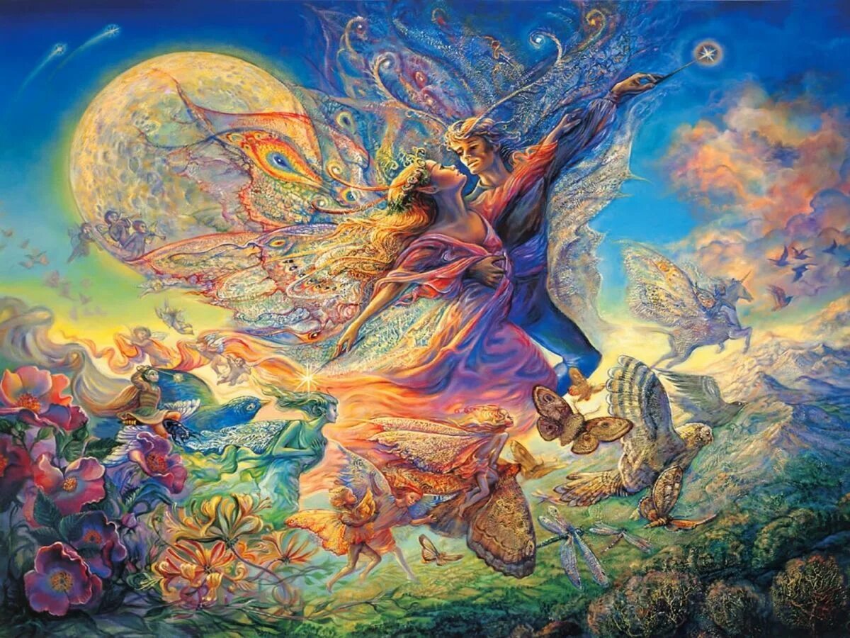 Любовь магия песня. Титания и Оберон картина Жозефины Уолл. Картины Жозефины Уолл Josephine Wall.