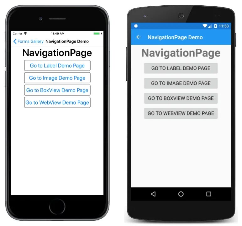 Navigate page. Navigationpage. navigation page xamarin. xamarin forms. page navigation.